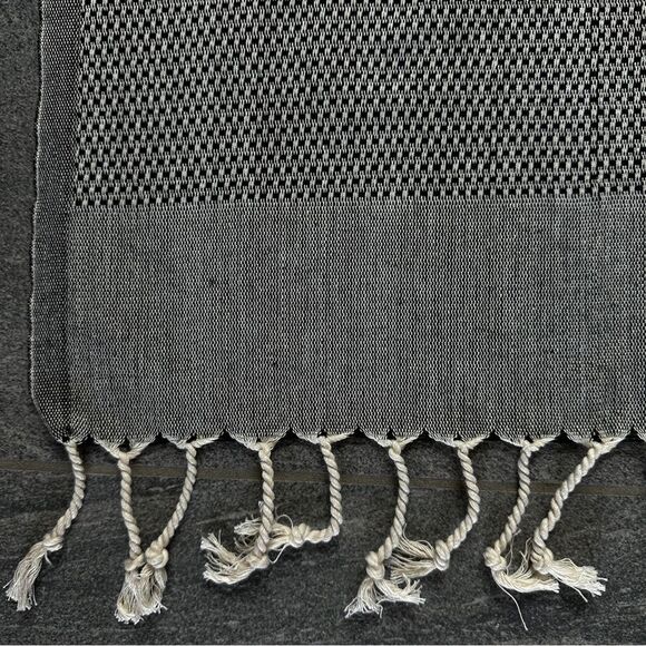 NEW Qty-2 Turkish Kitchen Dish Tea Hand Towel Peshtemal 100% Cotton Black Gray - Picture 6 of 8